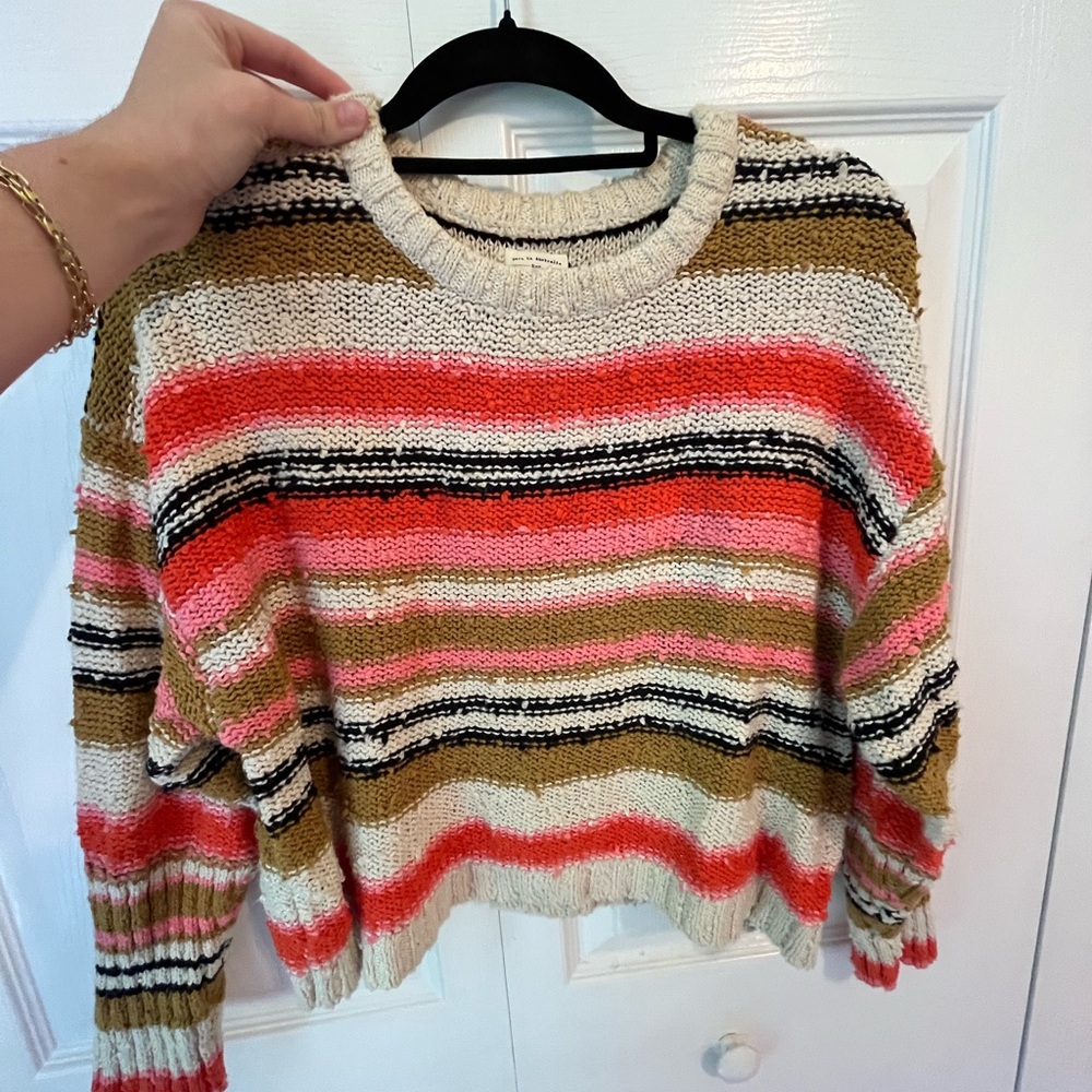 Billabong Colorful Striped Crew Neck Sweater